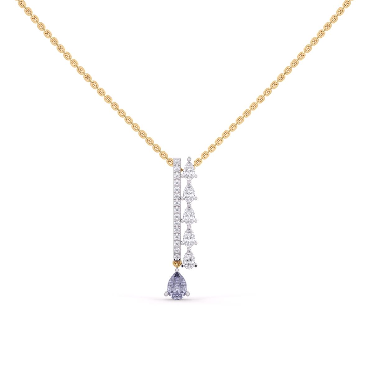 Twilight Row Lab Diamond larait Necklace